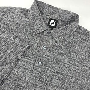 Footjoy Mens Golf Polo Shirt Heathered Gray Short Sleeve XL Performance Dryjoy